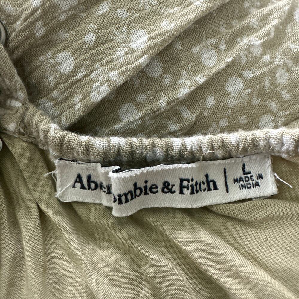Abercrombie & Fitch Dress Womens Large Green Micro Floral Maxi Romantic Summer - Picture 6 of 10